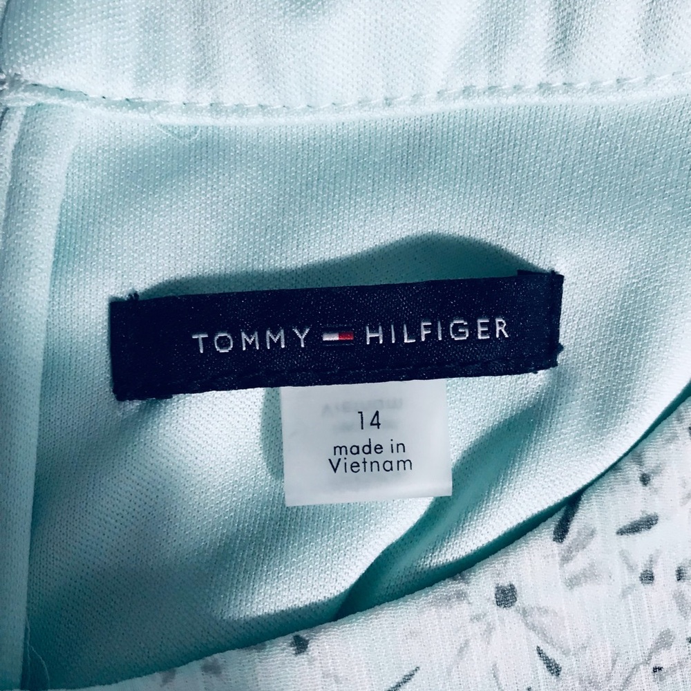 Tommy Hilfiger Sleeveless Mint Floral Dress with Belt 14 - Picture 7 of 8
